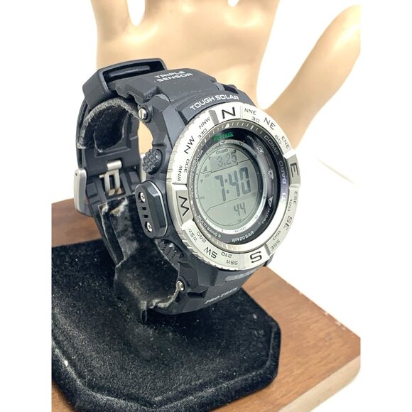 Casio Pro Trek Men's Watch PRW-3500 Solar Triple Sensor Digital Black Resin 3414 - Picture 15 of 15